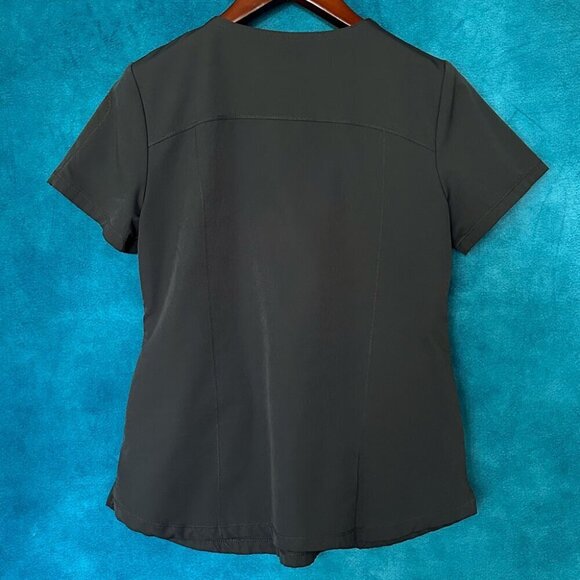 Dickies Dynamix Athletic-Inspired V-Neck Scrub Top, Grey, M - Picture 2 of 4